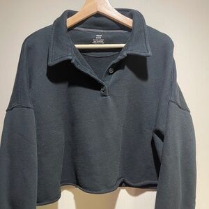 Aerie Fleece Lined Cropped Collared Shirt
